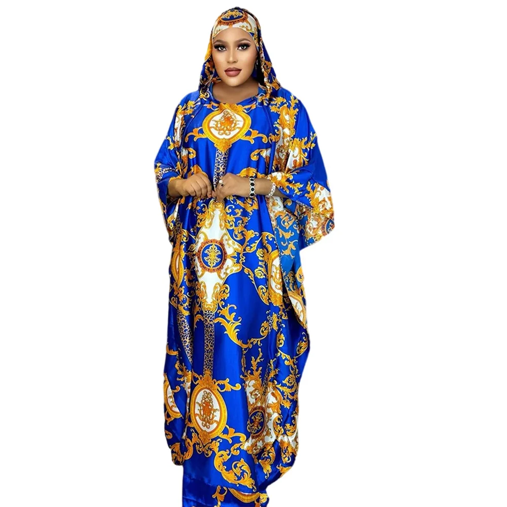 

Plus Size African Print Dresses for Women Summer 3/4 Sleeve Polyester Party Evening Long Maxi Dress Kaftan African Clothes Gowns