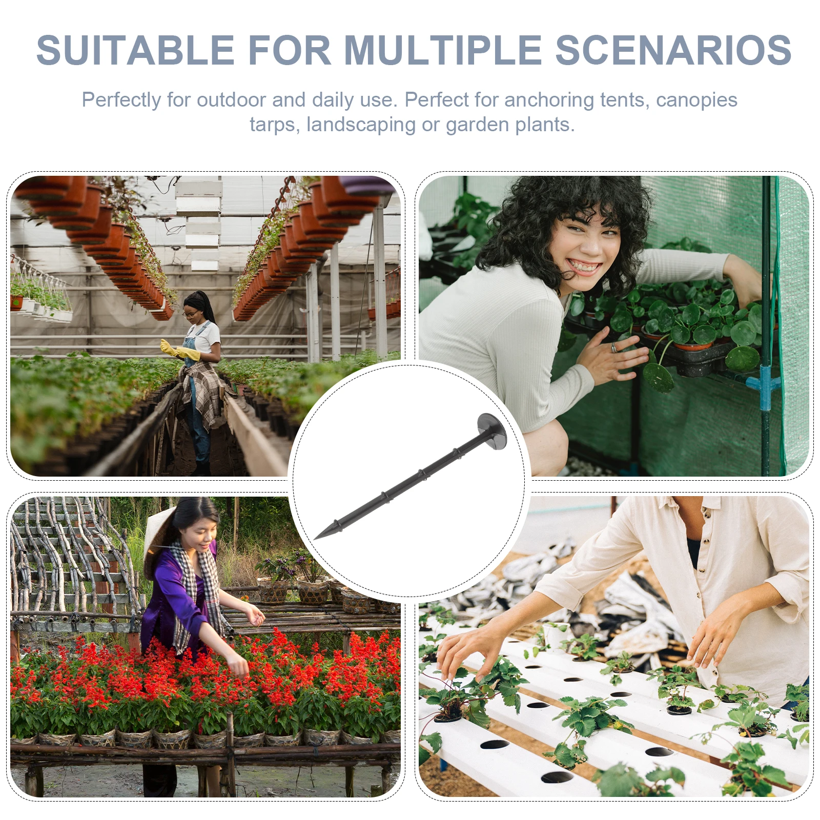 

20Pcs Anti-Weed Fabric Ground Stakes Plastic Garden Landscaping Pegs for Artificial Grass Fixing Outdoor Lawn Edging Securing