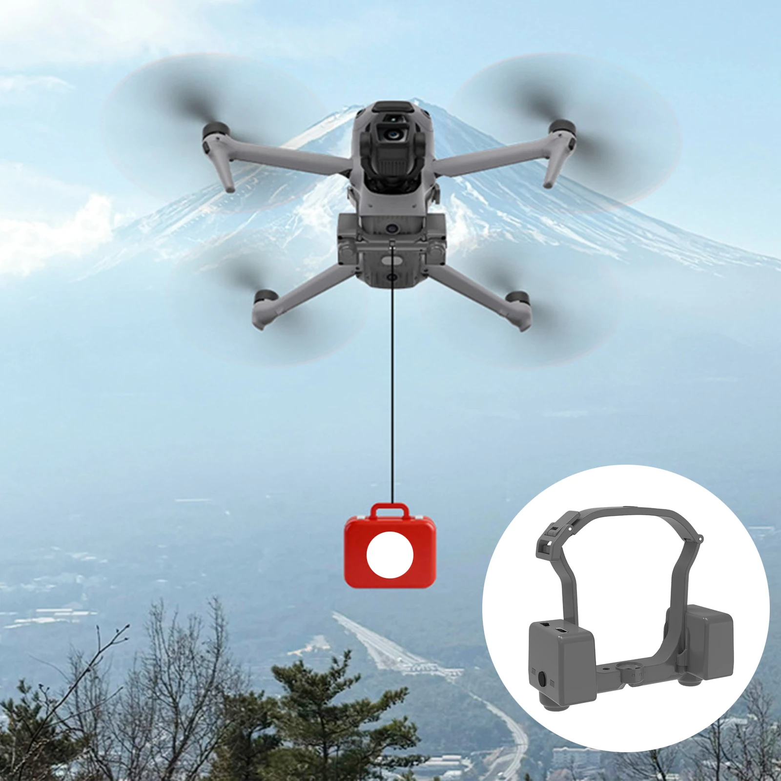 For Air 3/3S LED Control Airdrop System Servo Dropper Attachment Airdrop Servo Thrower Tool for Fishing Bait/Wedding Ring