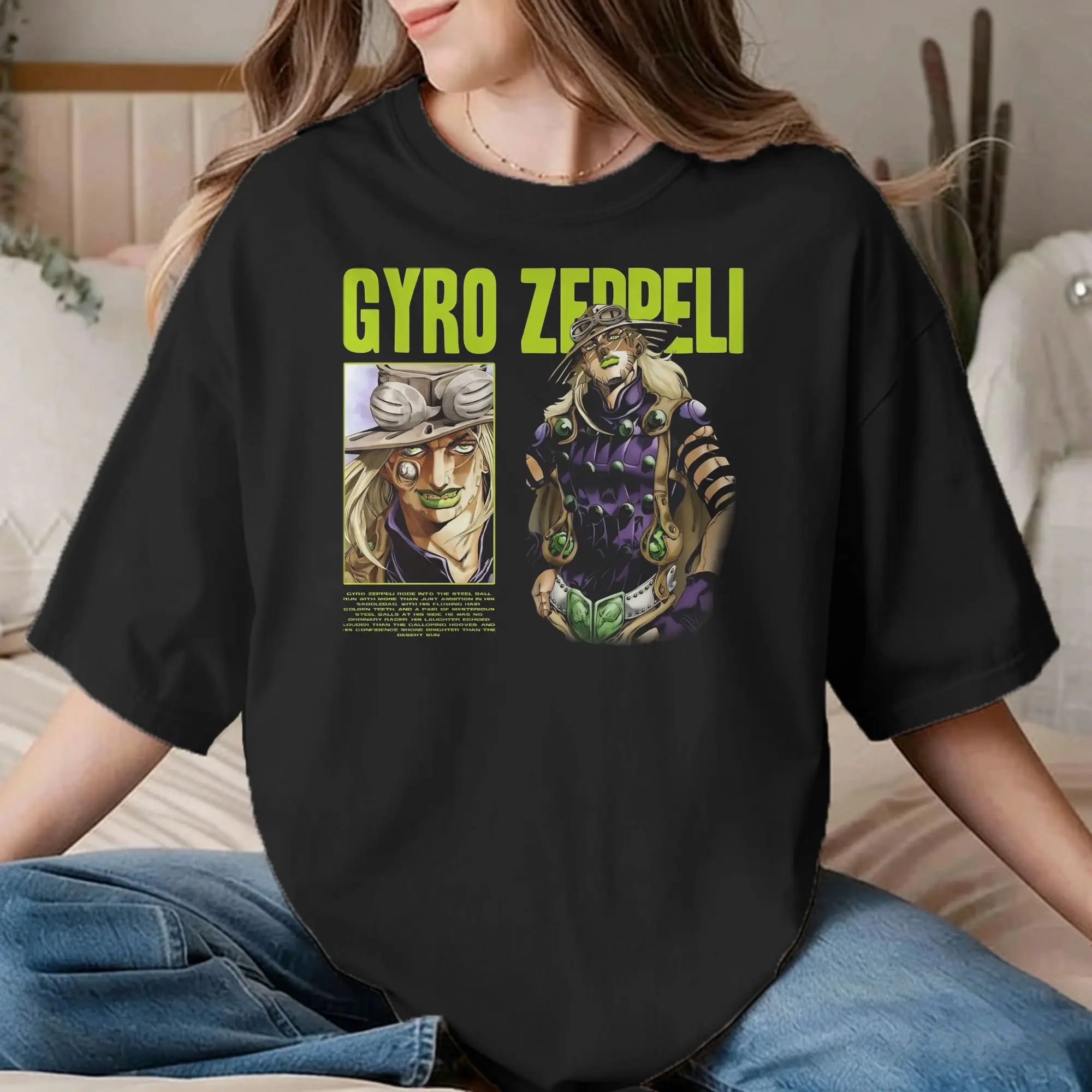 Men Women's Gyro Zeppeli T Shirts JoJos Anime  100% Cotton Tops Creative Short Sleeve O Neck Tee Shirt New Arrival T-Shirts