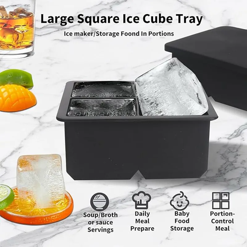 Round square Football Ice Cube Mold Silicone Football Ice Tray for Whiskey Cocktails,Large Slow Melting Ice Mold for Freezer - view 5