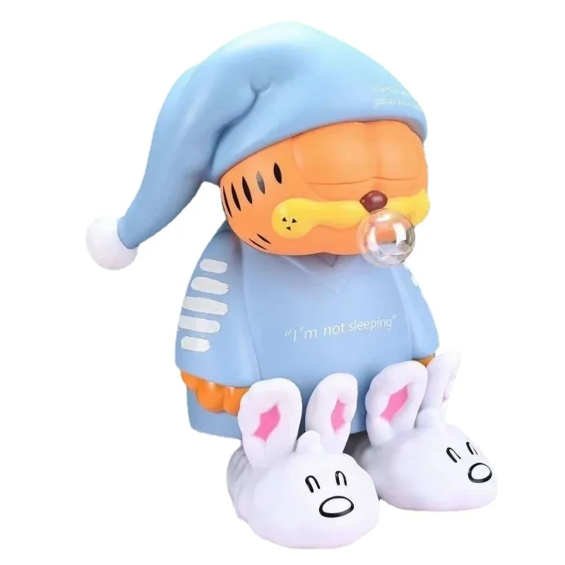 26cm Standing Blue Sleepy Cat Toy Decoration Pajama Style Fashion Handmade Statue Model Birthday Gifts