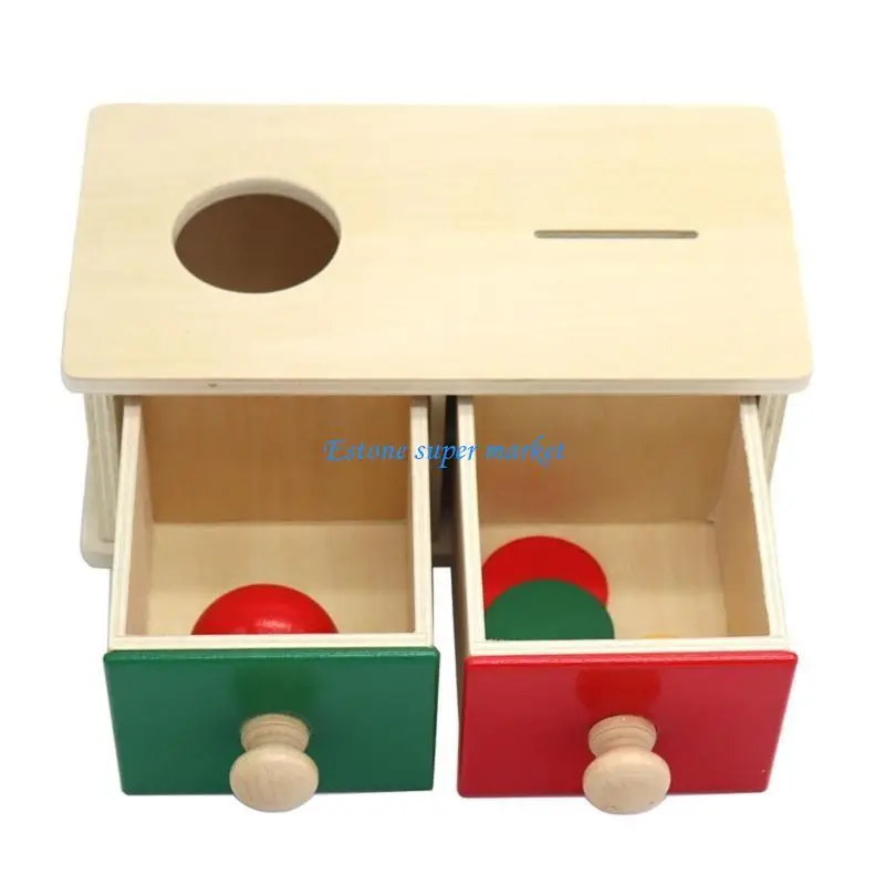 

090B Sorting Box Wooden Drawer Toy Early Learning Sensory Puzzle Kid Classroom Props