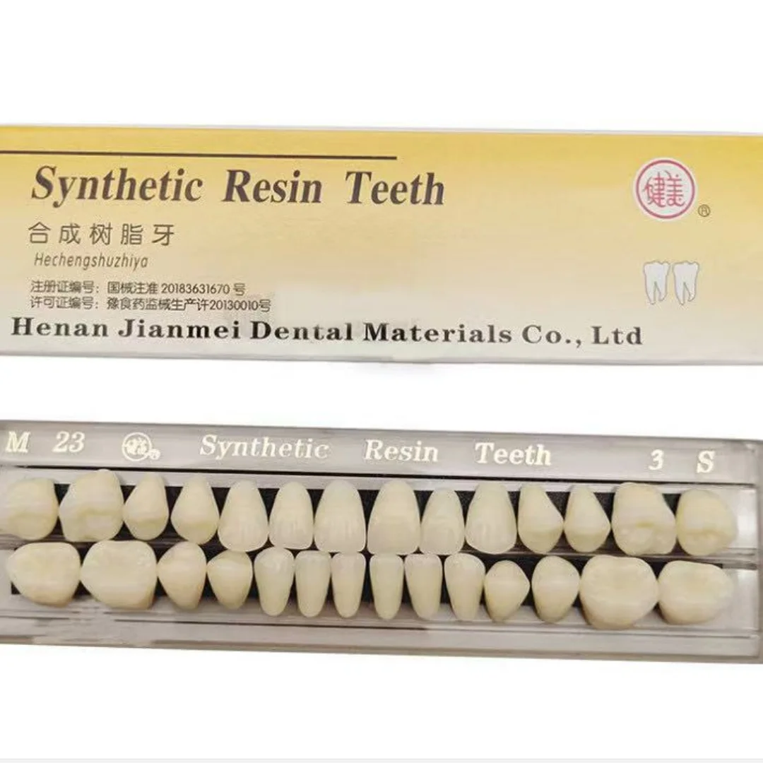 Dental materials bodybuilding synthetic resin teeth nano hardness full denture resin teeth plastisol teeth dentures A2 color