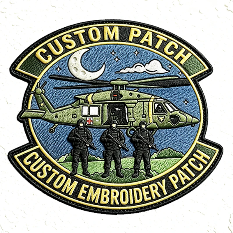 Personalized Custom Embroidery Patches DIY Design Logo Iron on Merrow Border Woven/print/Chenille Badges for Clothing Decoration
