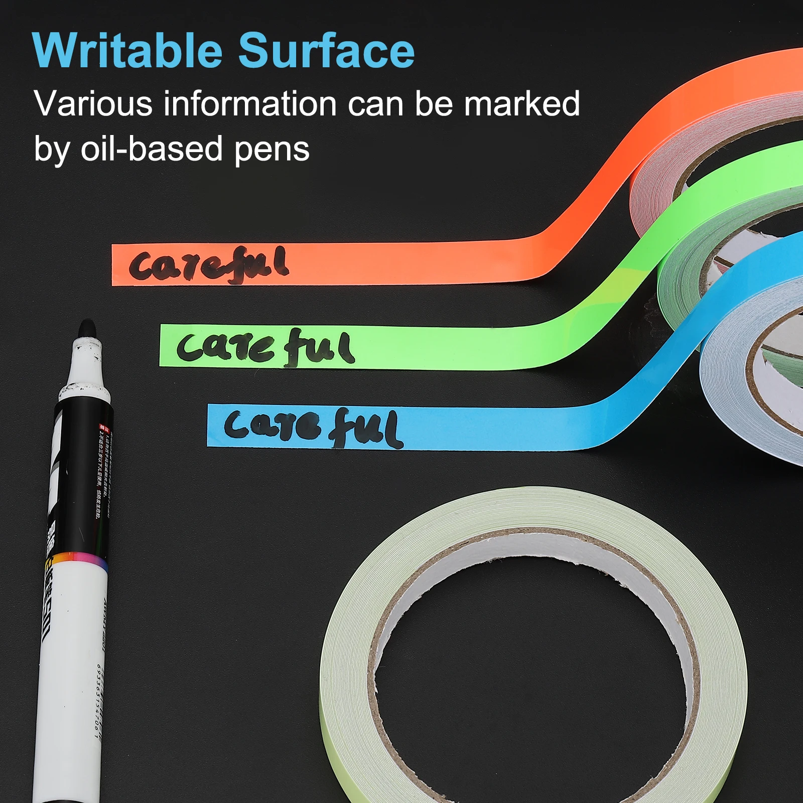 

3/5/10M Glow in the Dark Tape Fluorescent Adhesive Tape Luminous Reflective Tape Black Light Glow Tape for Party