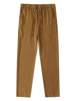 Casual Cotton Linen Chino Pants Men Wide Leg Lightweight Baggy Cotton Sweatpants Male Sport Jogger Straight Work Trousers 4