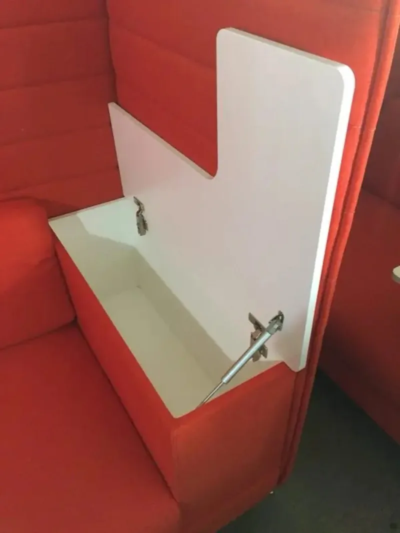 Sofá modular de escritório único com defletor de tela de assento de mesa para laptop para leitura concentrada no lobby, espaço comum