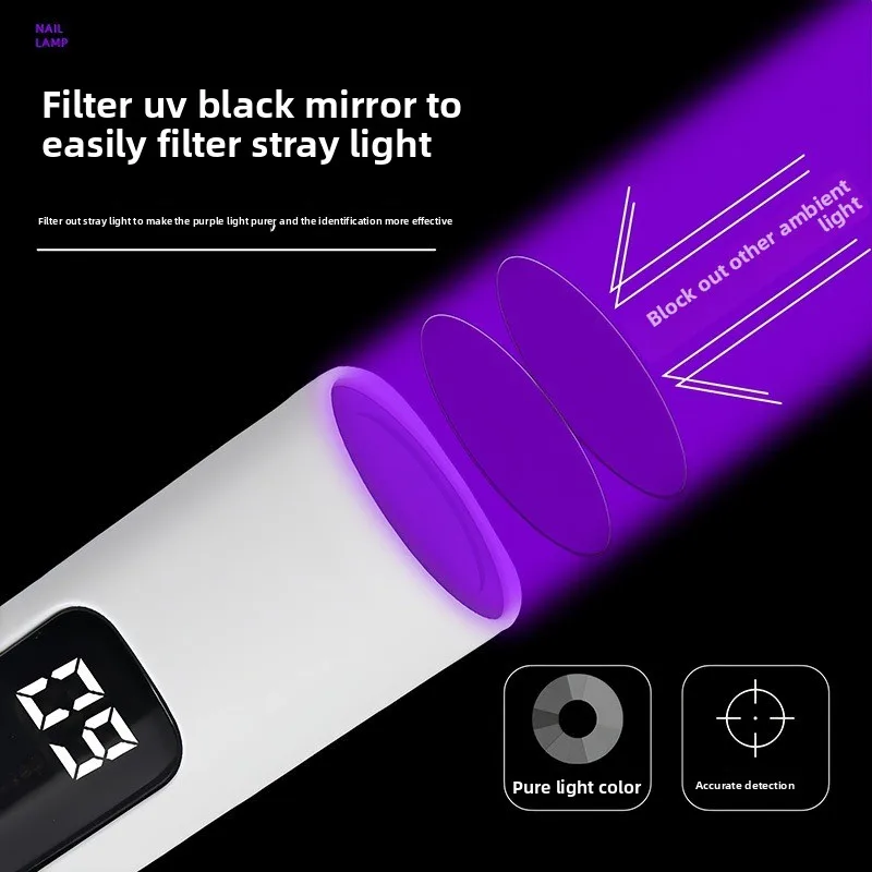 مصباح يدوي خاص بالأشعة فوق البنفسجية لتحديد الأموال المزيفة، التحقق من الكحول، ضوء الأشعة فوق البنفسجية 365 نانومتر لليشم والأحجار الكريمة #3