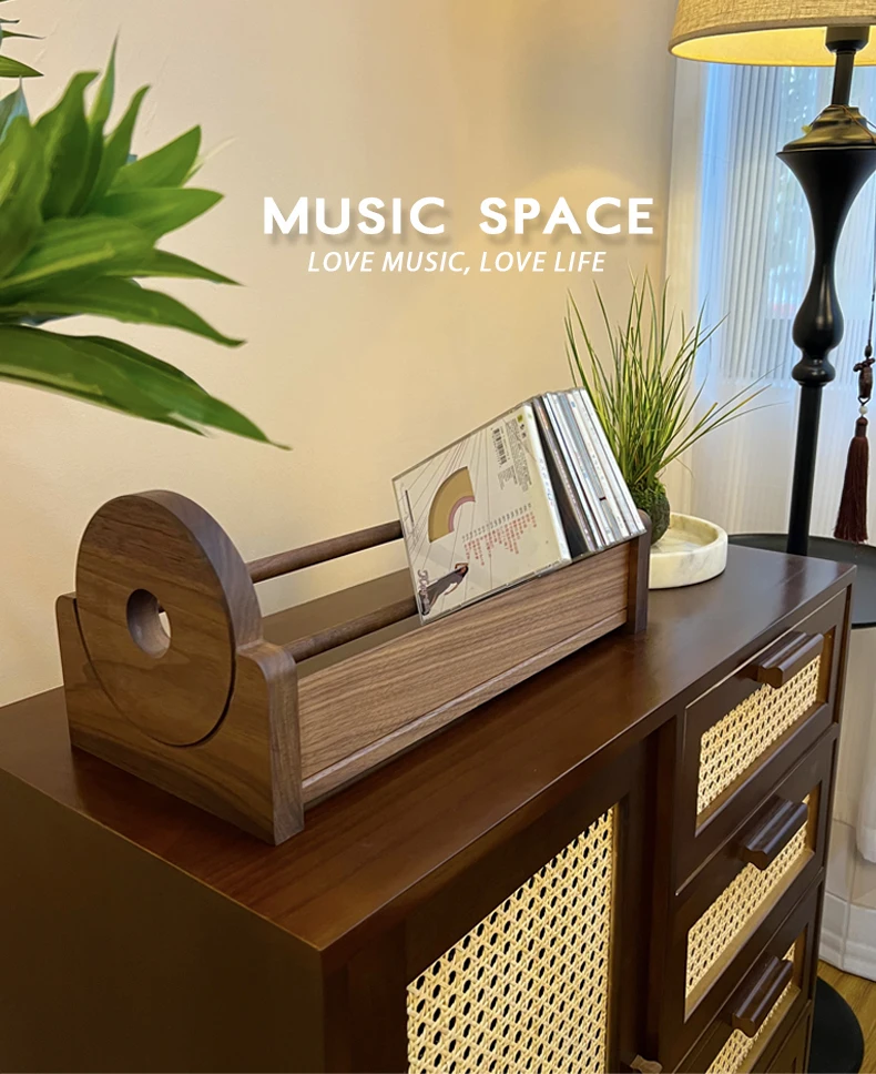 High-End Natural Cherry Wood Media Storage CD Rack Stackable Organizer - Holds 40 CDs Desktop Bookshelf CD Holder Rack