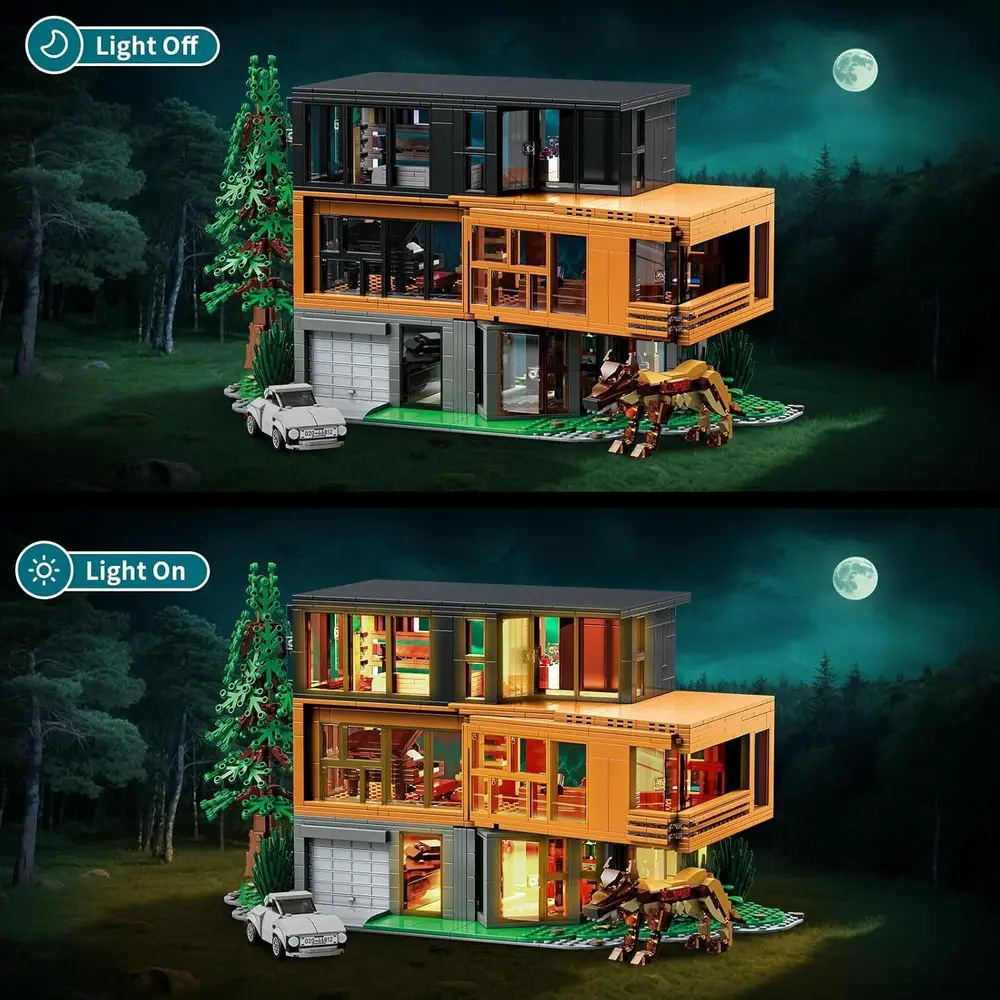 Kit de mansión encantada iluminada, modelo de casa espeluznante para entusiastas de la película, compatible con LEGO, ideal para adultos y niños mayores de 8 años (1550 piezas)