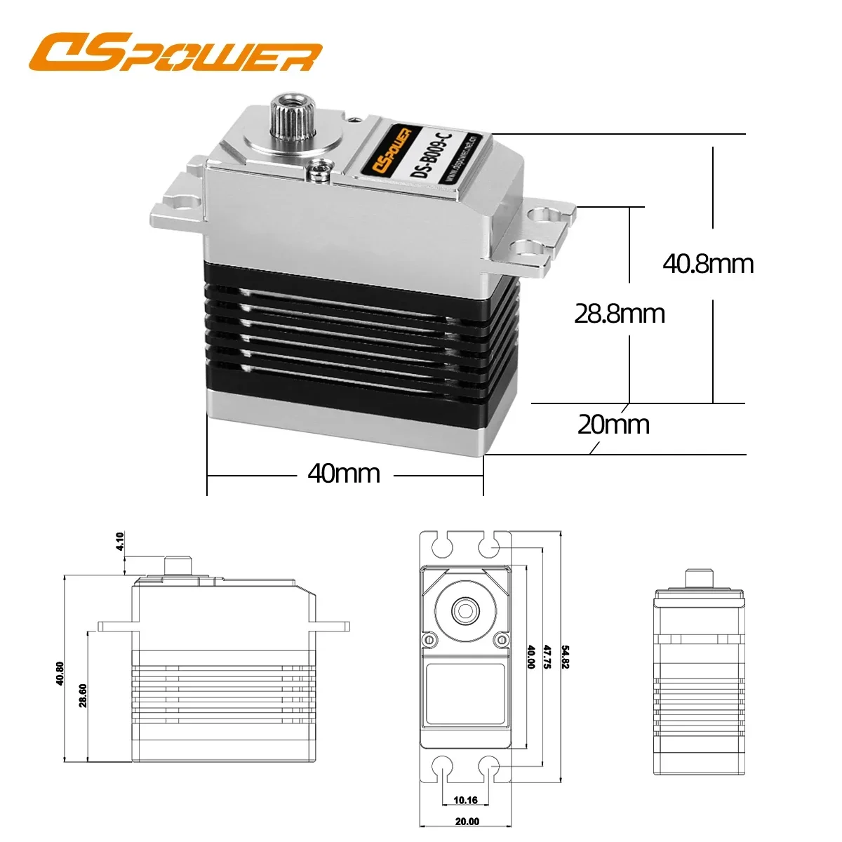 Dspower 30kg metal engrenagem motor sem escova à prova dwaterproof água rc servo para 1/8 1/10 rc carro deriva carro rastreador caminhão robô braço wltoys traxxas