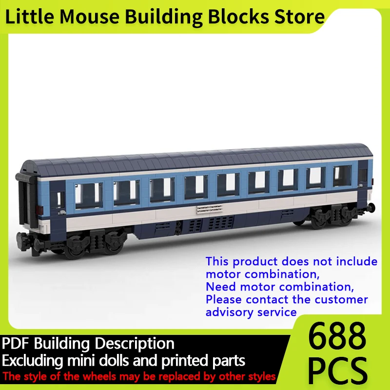 

City Car Model MOC Building Bricks Train 2nd Class Passenger Car Modular Technology Gifts Holiday Assemble Children Toys Suit