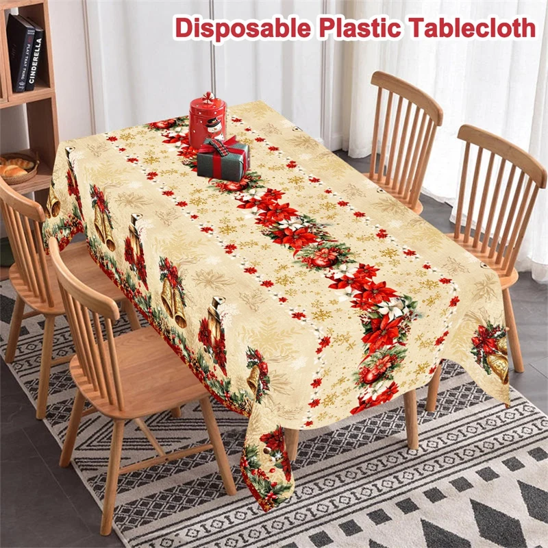 خمر عيد الميلاد مفرش المائدة البونسيتة جرس غطاء المائدة زينة عيد الميلاد للمنزل 2025 نافيداد هدايا غطاء طاولة طعام