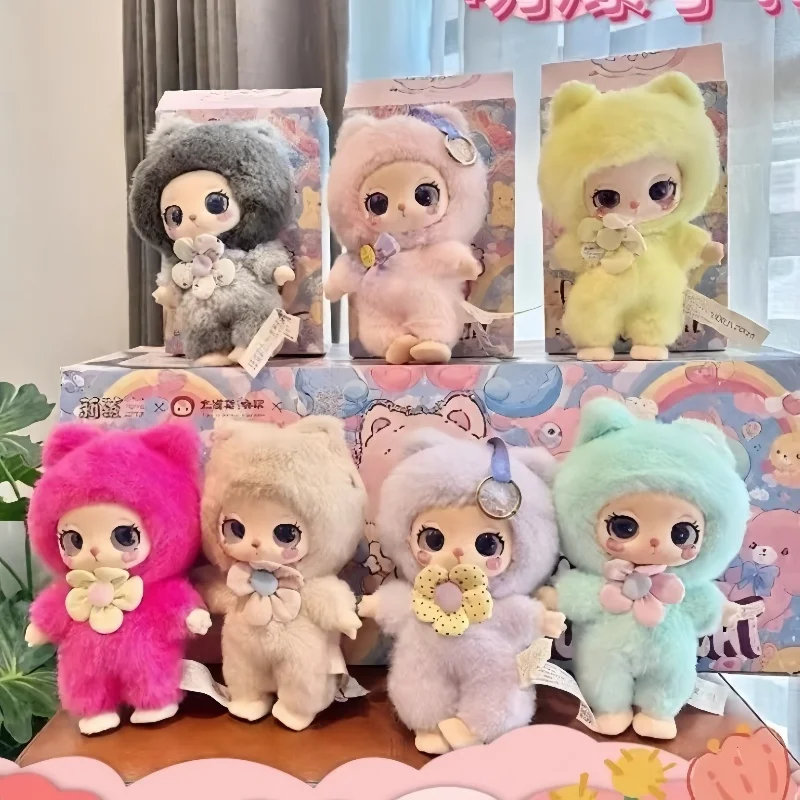 

В наличии Lila First Generation Lukycat, плюшевая слепая коробка, модная игрушка-фигурка для девочек, сцена, компьютерное украшение для рабочего стола, день рождения