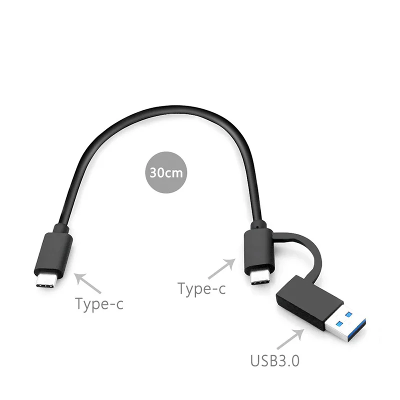 2 IN 1 USB 3.0 A Type C 3.1 5A Fast Charge OTG 5Gbps Data Transmission Cable For Mobile Phone SSD HDD Hard Drive Enclosure pc