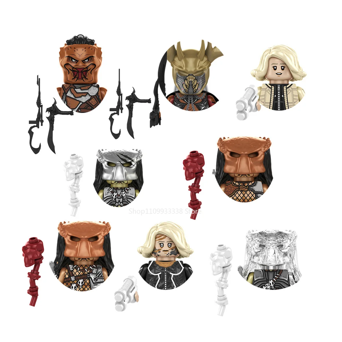 Colección de Bloques de Construcción Predator Alien, Mini Modelo Articulado Dek Xiya, Figuras de Acción Compatibles, Ladrillos de Rompecabezas, Juguetes y Regalos