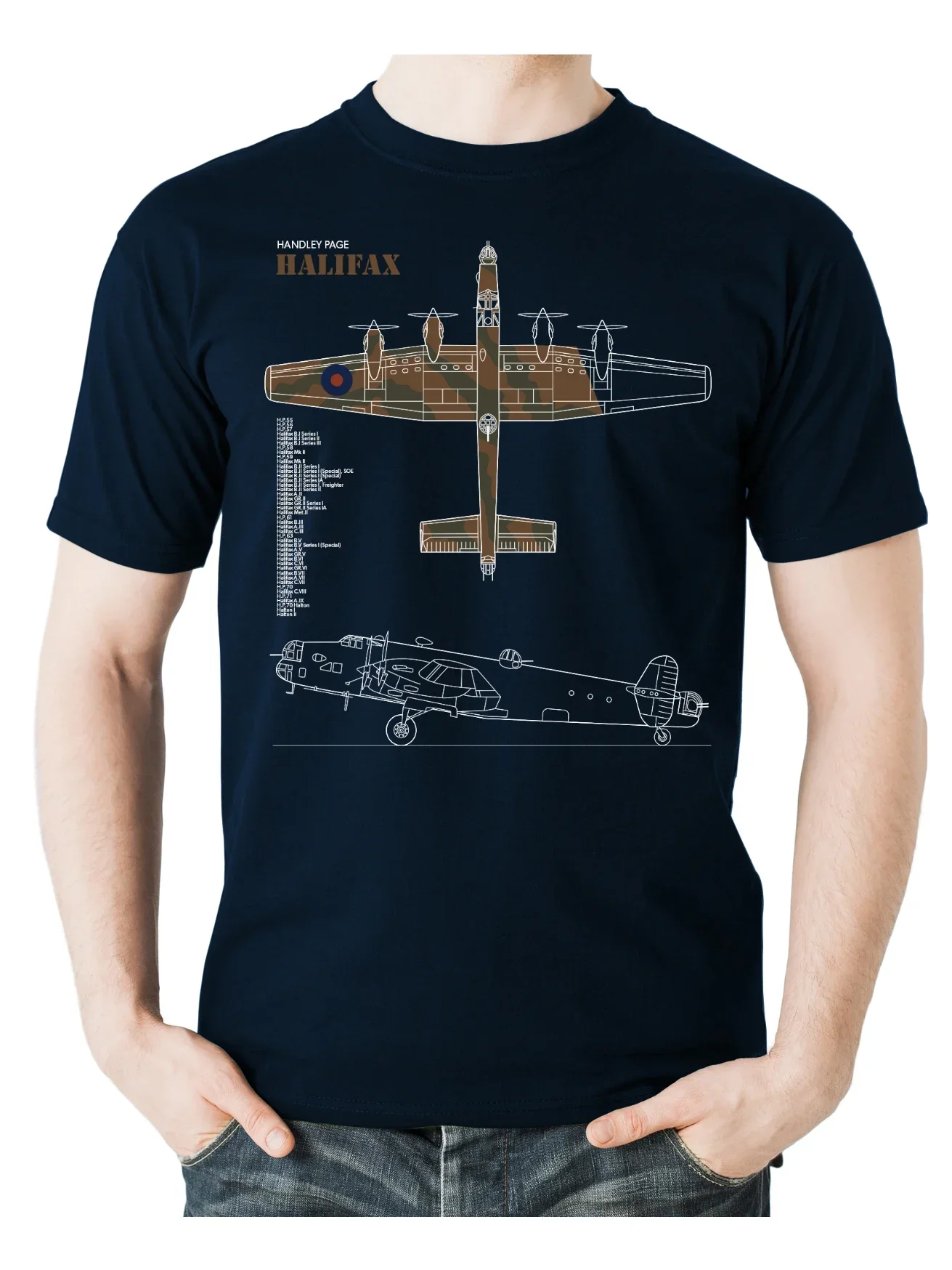 Summer Cotton Short Sleeve O-Neck Mens T Shirt New S-5xl  British Royal Air Force Handley Page Halifax Heavy Bomber TShirt.