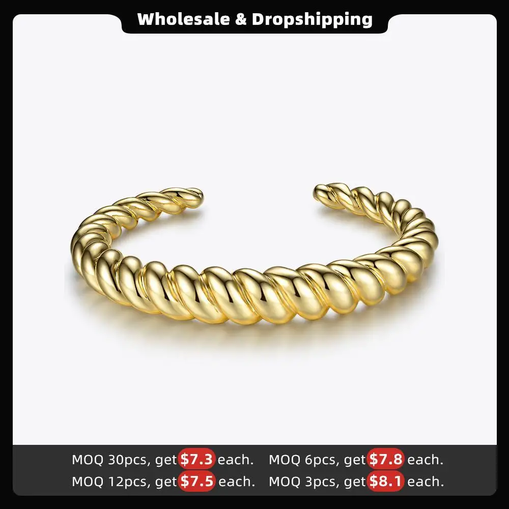 ENFASHION Twist Bracelet For Women Gold Color Cuff Bracelets Fashion Jewelry Bijoux Femme Bangles Friends Gifts BF182031