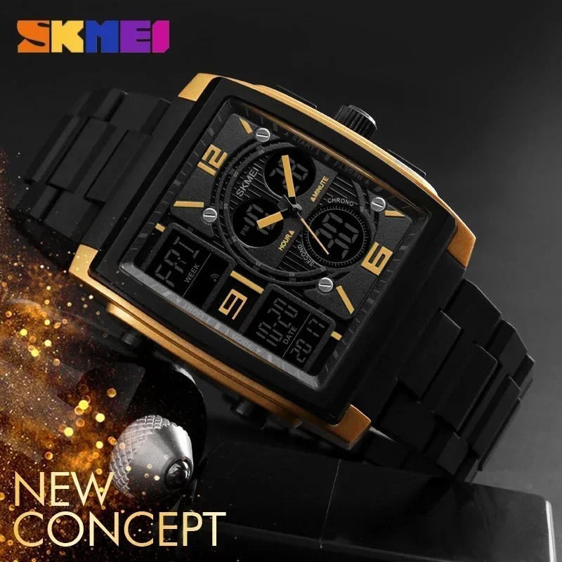 SKMEI 1274 Watwrproof EL Light Digital Wristwatches Relogio Masculino Men Fashion Watches Count Down Chronograph Alarm Sport Wat