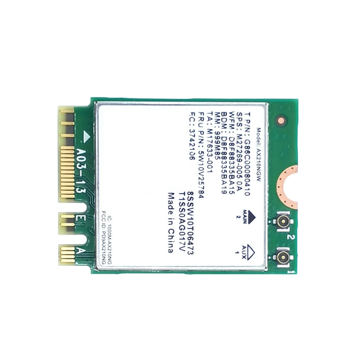 การ์ดเครือข่าย Wi-Fi AX210การ์ดเครือข่าย AX210NGW 6E ความถี่คู่2.4 ghz/ 5G Wi-Fi M.2 NGFF 802.11Ax บลูทูธ5.2ตัวรับสัญญาณ WiFi