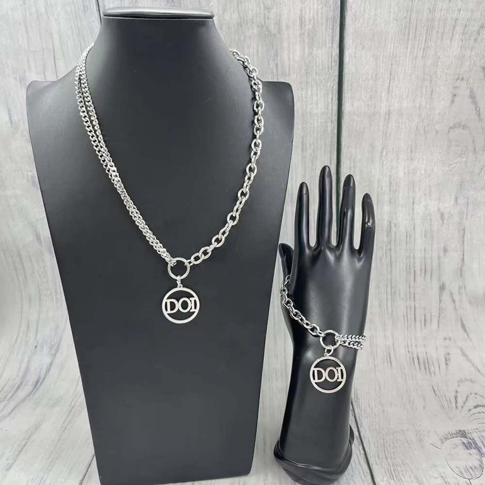 مجموعة قلادة سوار من الفولاذ المقاوم للصدأ DOI #4