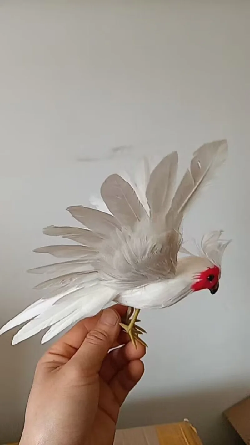 simulation cute wings parrot model foam&feather white parrot bird gift about 18x30cm d0569