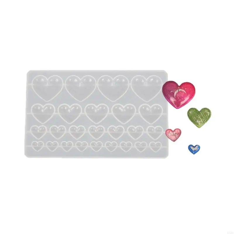 45be tình yêu sáng bóng trái tim Patch Keychain Silicone khuôn cho Valentine Love Tổ chức Craft