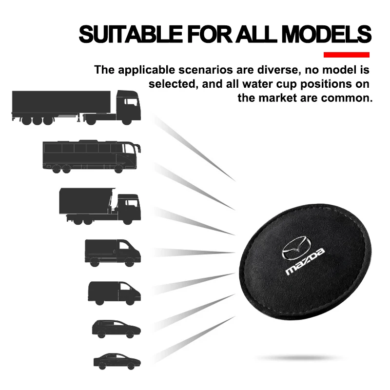 سيارة كوستر حامل مكافحة زلة كأس جلد حصيرة حصيرة السيارات شارة منصات لمازدا 3 5 6 CX-3 CX-4 CX-5 CX-7 CX-9 Axela 6 RX8 7 MX3 MX5 #5