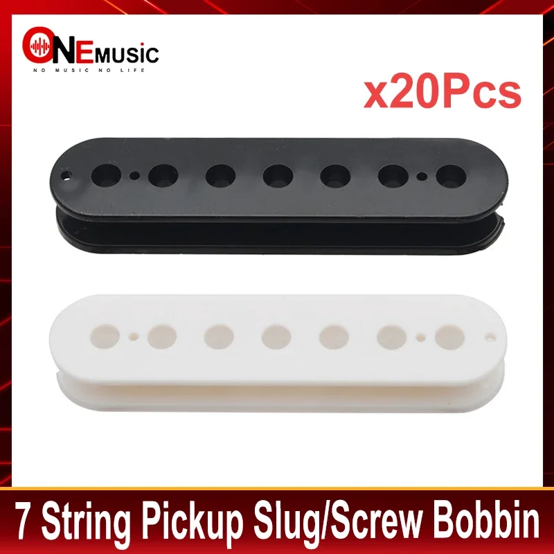 20Pcs 7 String 58/62mm Electric Guitar Pickup Humbucker Slug/Screw Bobbin Double Coil Pickup Bobbin Black White