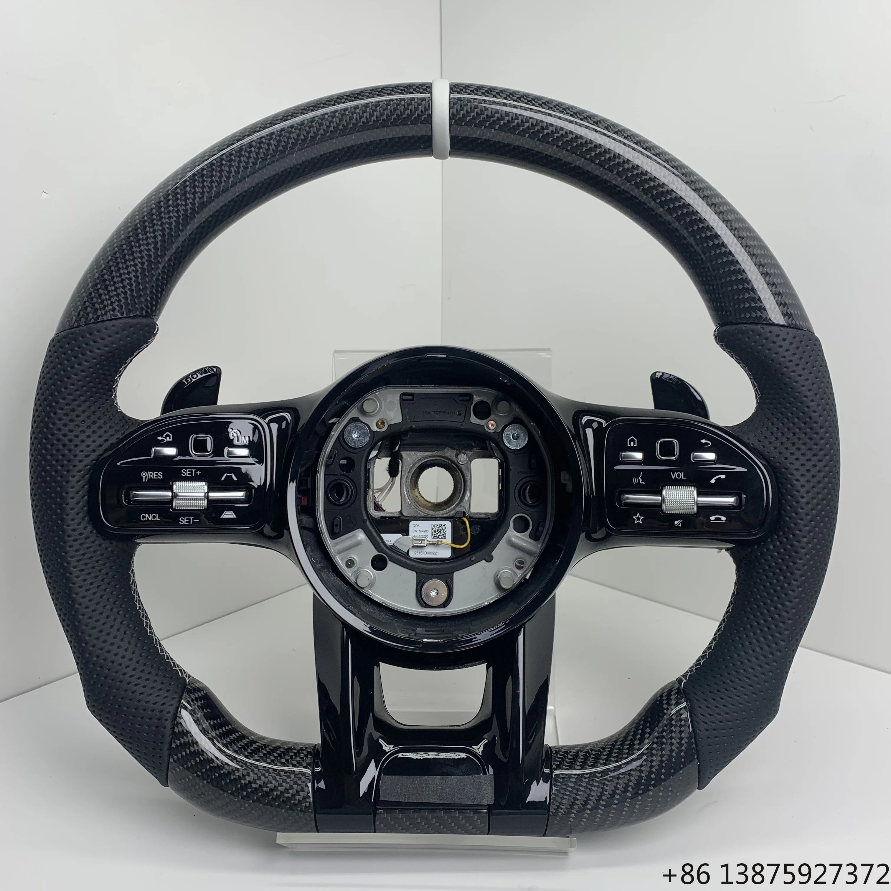 

Half Perforated Leather Carbon Fiber Steering Wheel for W211 W212 W213 GLB X247 W204 W205 W206 W221 W222 C63