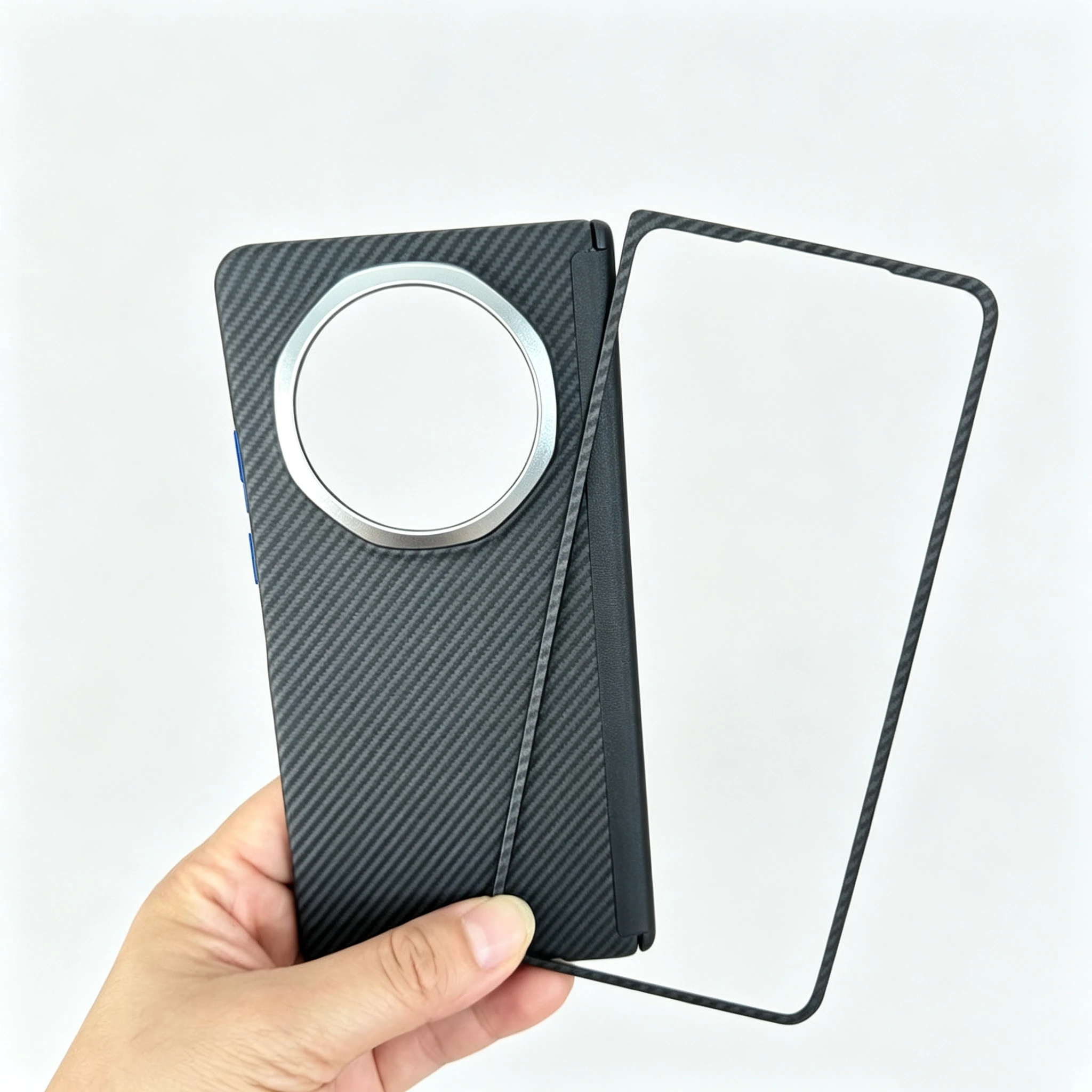 Etui For Honor Magic V6 V5 Ultra-Cienkie Etui Magnetyczne Magsafe Do Huawei Mate X7 X6 X5 X3 Pura X Max Pokrowiec z Włókna Węglowego Aramidowego — zdjęcie produktu 6