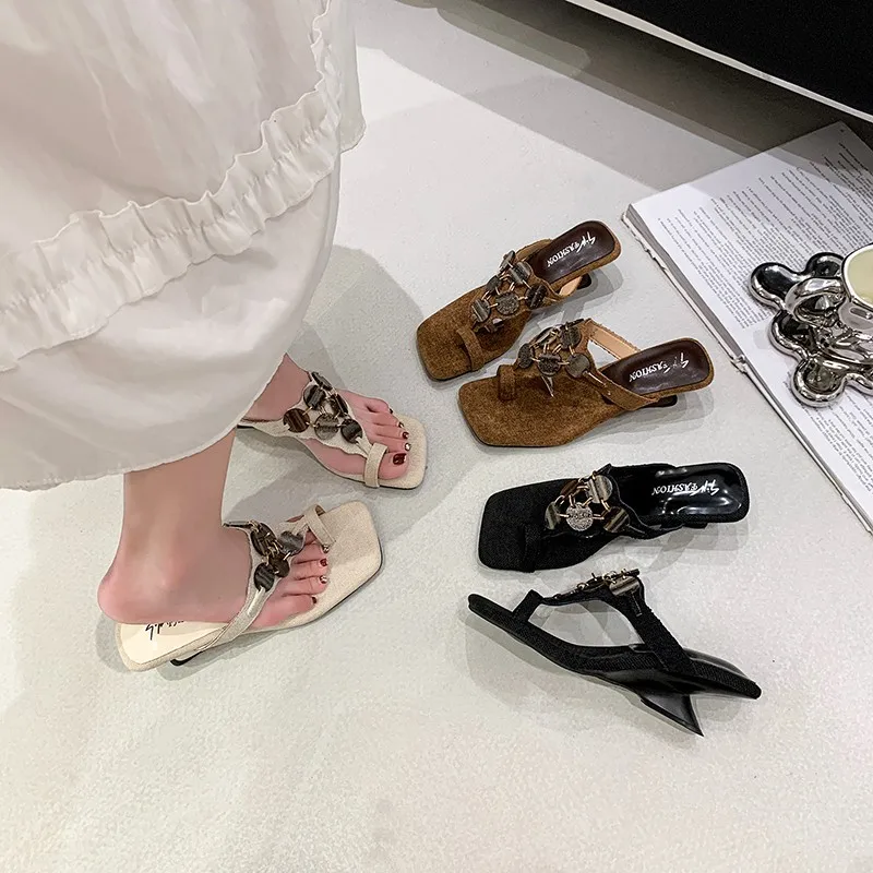 

Summer Outwear Sequin Women's French Flip-Flops Wedge Sofa Slippers