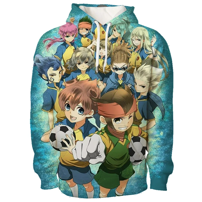 Inazuma Eleven Go Cartoon Co-branded Hoodie Sweatshirt Men Loose Casual Fashion Hoodies Teenager Clothes 2024 Autumn New Style