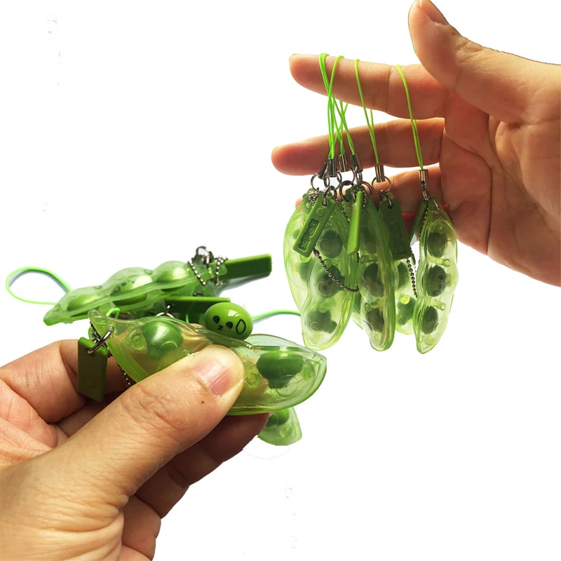 

Fidget Squishy Toys Decompression Antistress Toys Squeeze Peas Beans Keychain Relief for Adult Kids Rubber Stress Reliever Toy