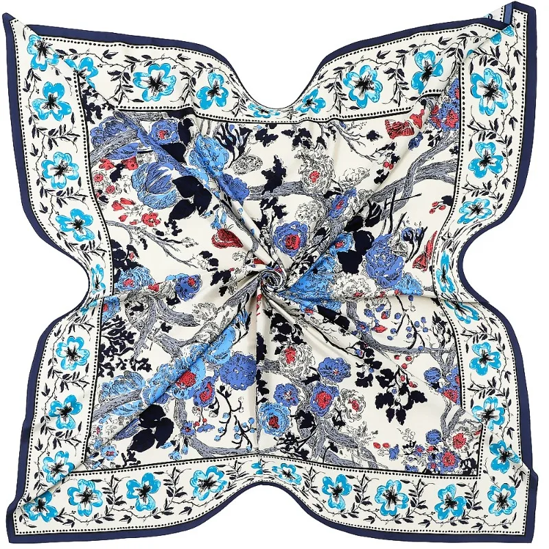 

130cm Four Seasons Women Scarf Retro Plum Blossom Design Warm Sunscreen Shawl Travel Gift Present Large Square Wrap Accessory