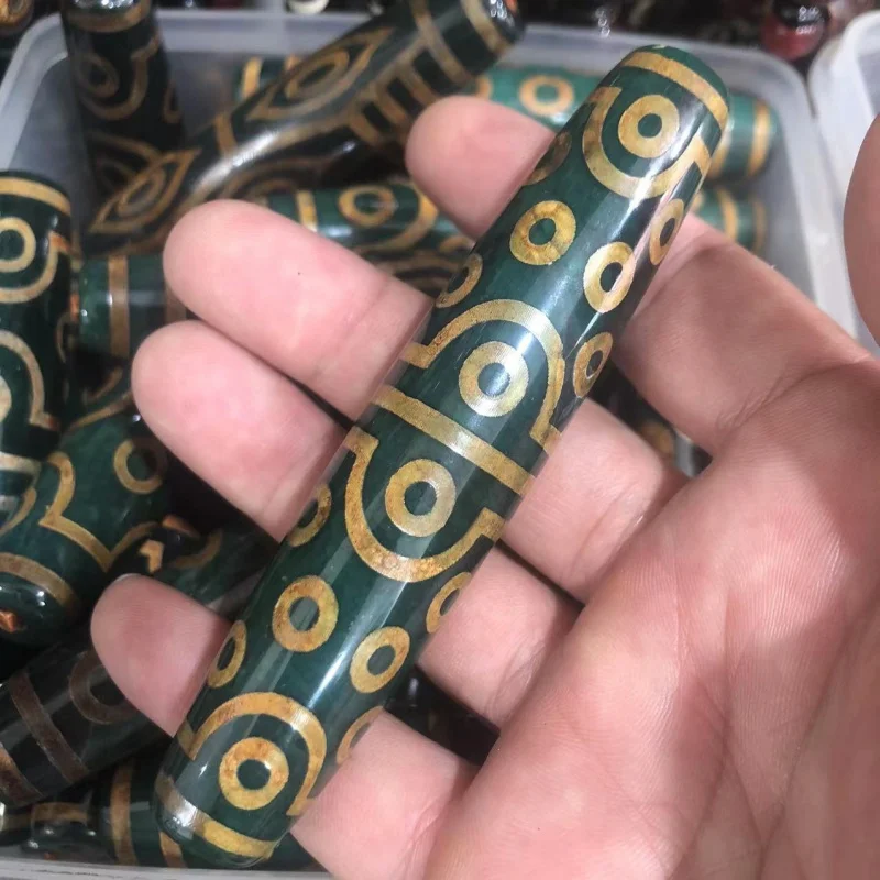 Factory Wholesale Green Agate36Eye Dragon Pattern Tibet Beads Bead Accessories Pendant Sweater Chain Jade PendantDIYOrnament