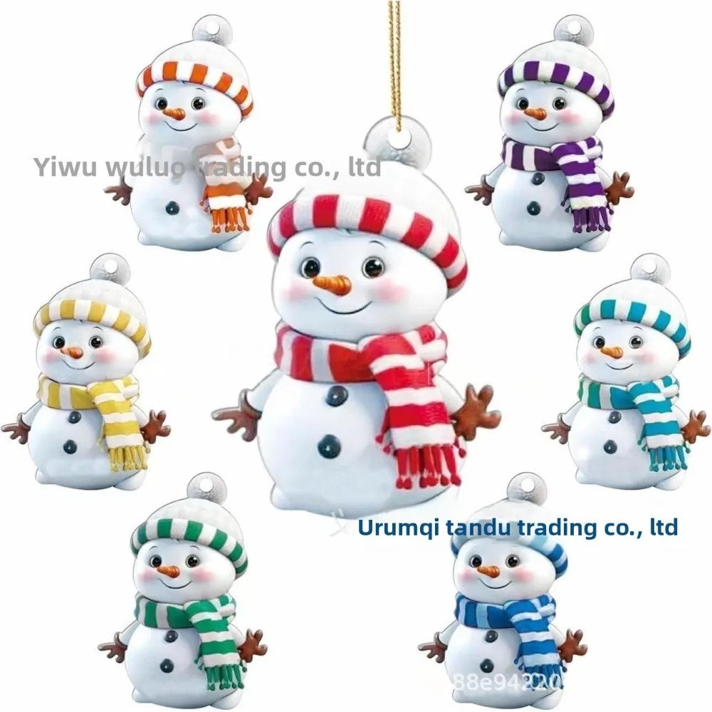 

Cute Colorful Snowman Acrylic 2D Ornament for Holiday Home Tree Decoration Gift Winter Festival Party Xmas Decorative Pendant