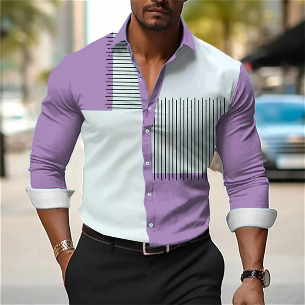 2025 Men's Floral Shirt Button Shirt Long Sleeve Fashion Designer Casual Daily Holiday Spring Summer Lapel Button 。