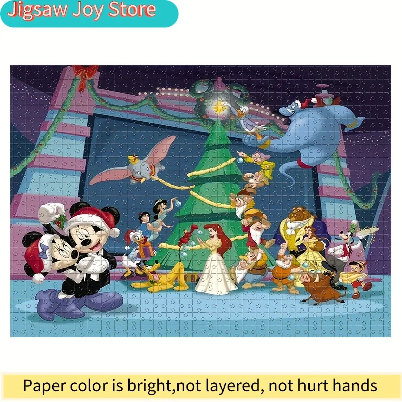 

Настенный пазл 1000 деталей: Микки Маус и Минни, персонажи мультфильмов, празднование Рождества, елка, Дисней, принцессы, для декора стен