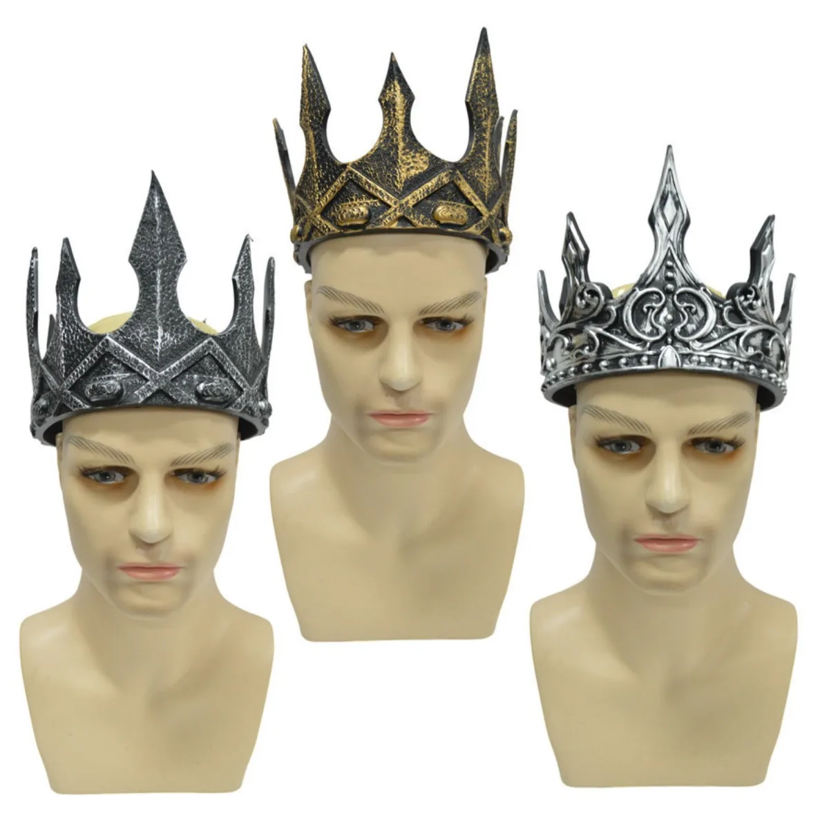 Productos de Halloween, corona de Metal barroca con gema de imitación, Tiara de fiesta de bola real para niños, artículo de Cosplay