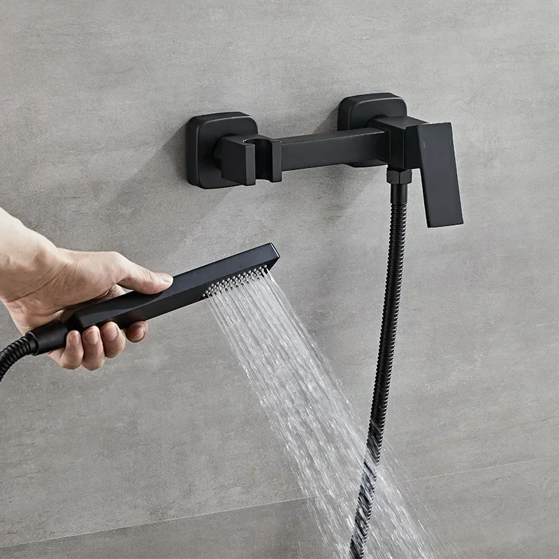 

Matte Black Bidet Faucet Brass Shower Tap with Sprayer Head Cold and Hot Water Mixer for Toilet