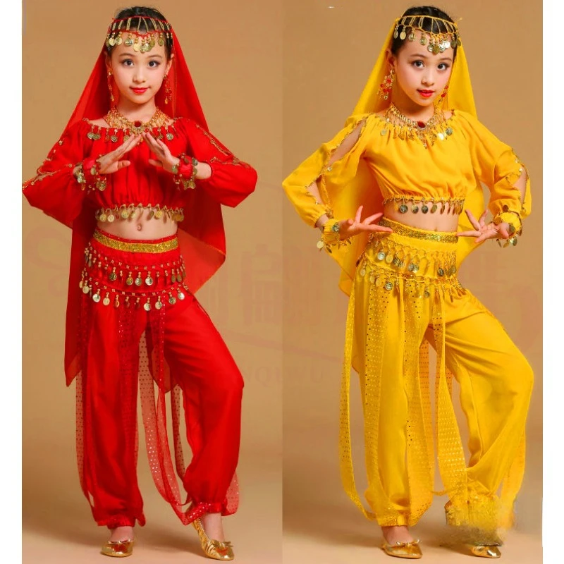 New belly dance practice clothes, children\'s Indian stage performance costumes, children\'s dance performance clothing