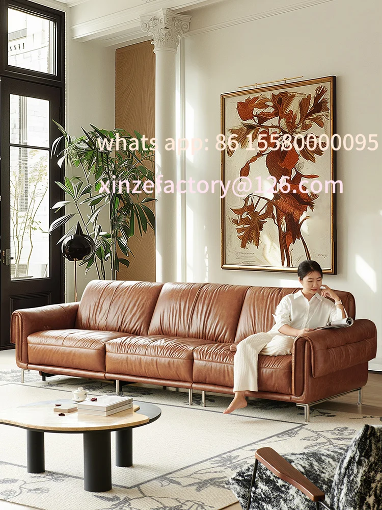 

Customizable French Oil Wax Leather Sofa