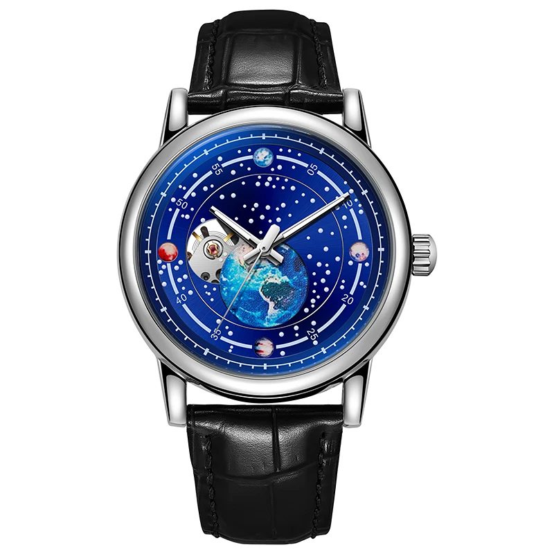 

DULUNWE мужские модные деловые часы с механическим автоподзаводом, круглый корпус из сплава, модный роскошный подарок