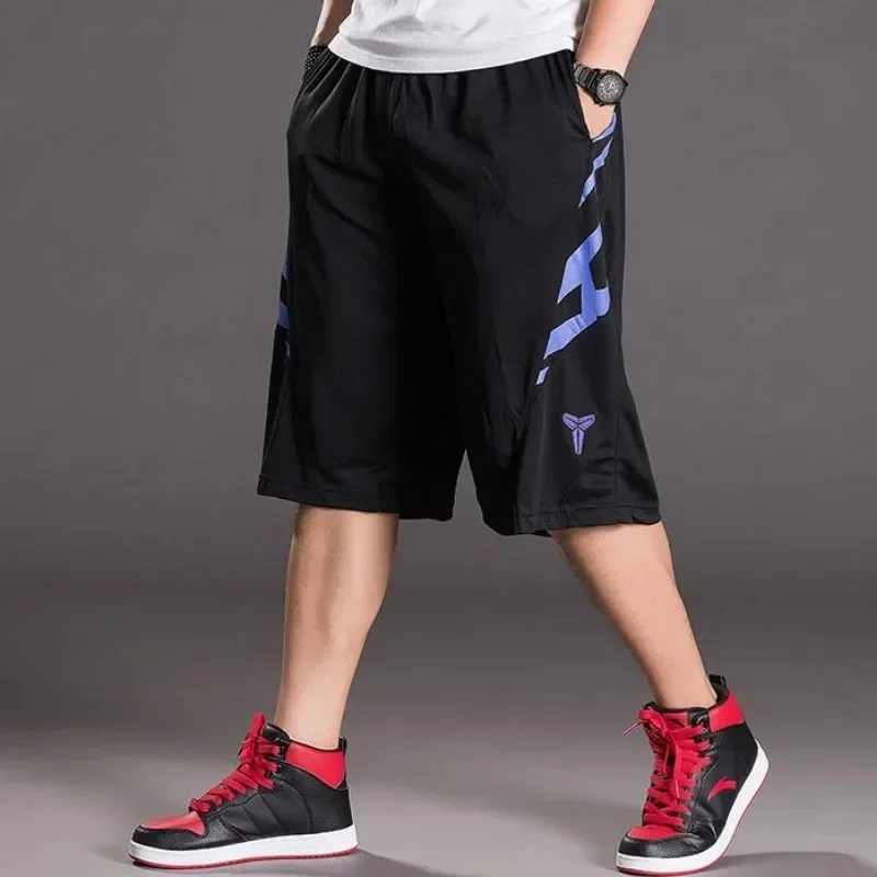 Pantalones cortos largos de baloncesto para hombre, Bermudas de entrenamiento de secado rápido, moda esencial con estilo coreano, ropa elegante