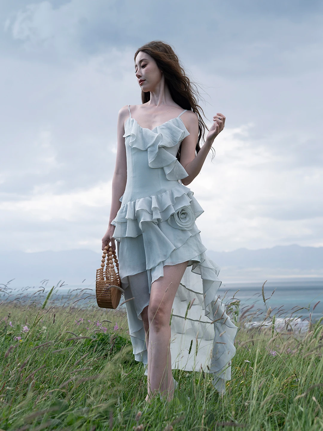 Vaion Aosphere ourlet irrégulier Svel taille cintrée Midi Dr een fée jupe Sle été respirant doux en mousseline de soie