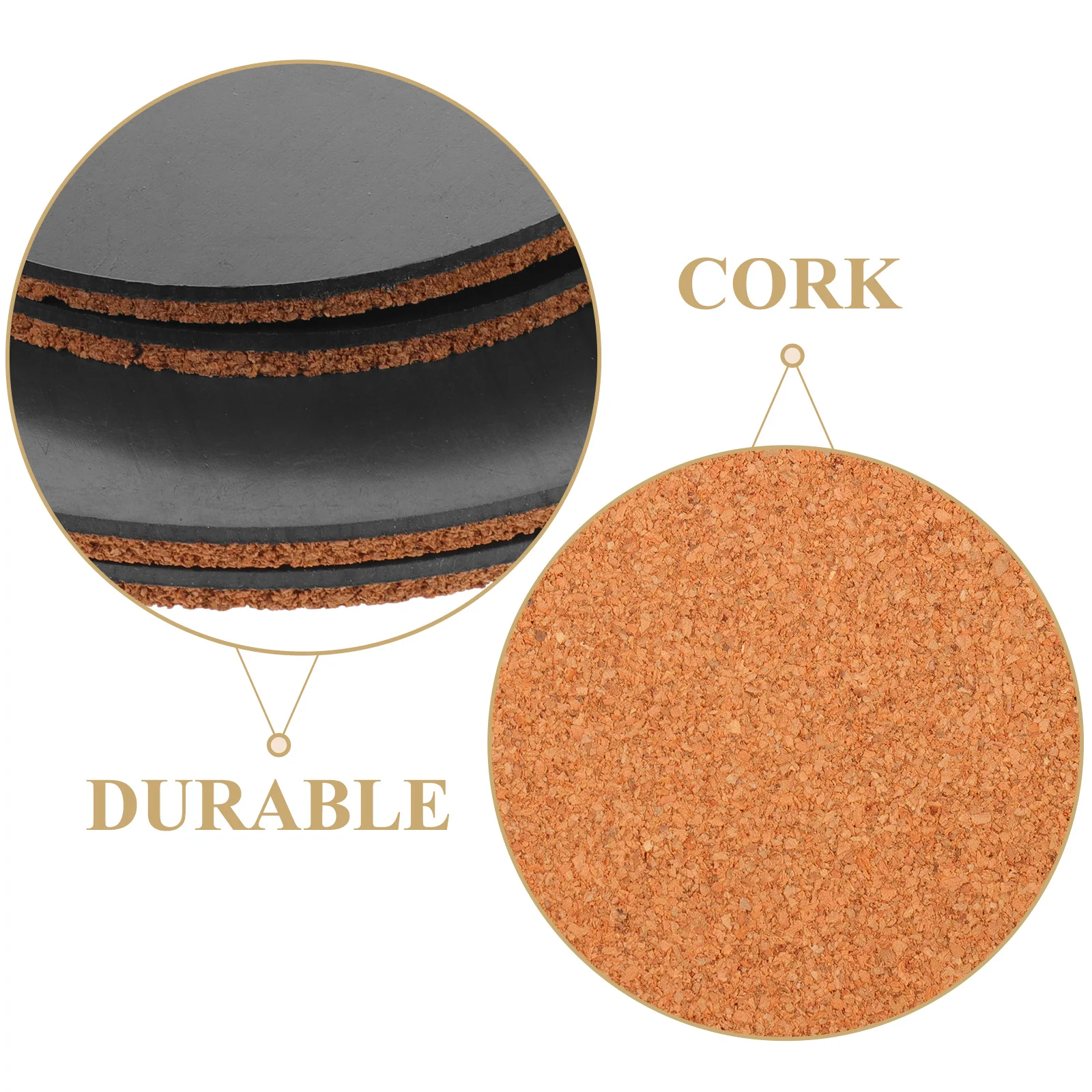 

4pcs Cork Coaster Set Heat Resistant Non Slip Soft Material Home Office Decor Flowerpot Mat Reusable Coffee Cup Pad Tabletop
