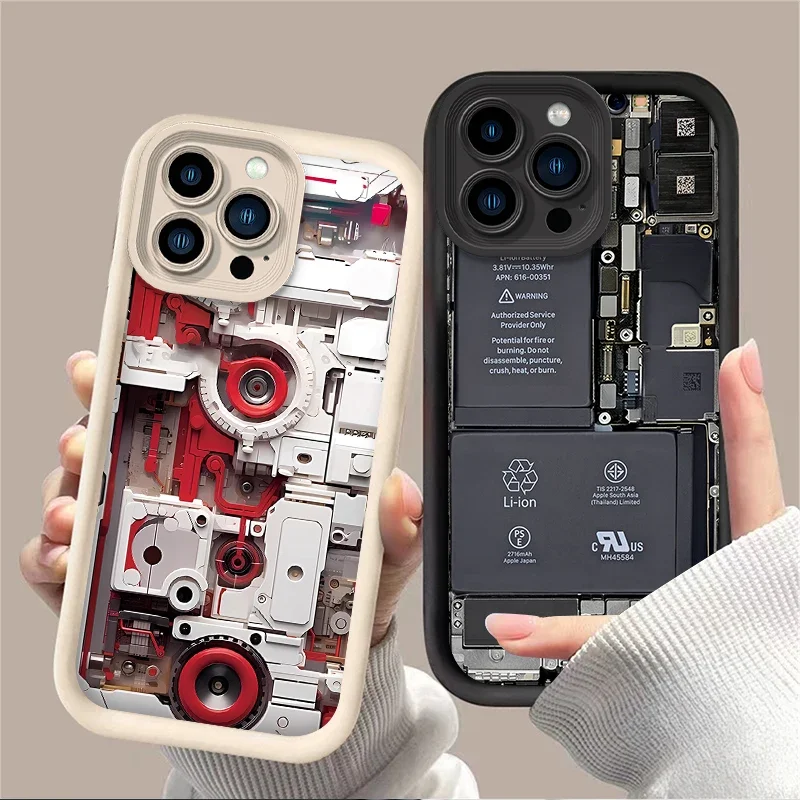 Advanced Circuit Board Pattern Case For iPhone 16 15 14 13 12 11 Pro Max X XS X S Max XR SE 2020 7 8 Plus Soft Silicone Cover