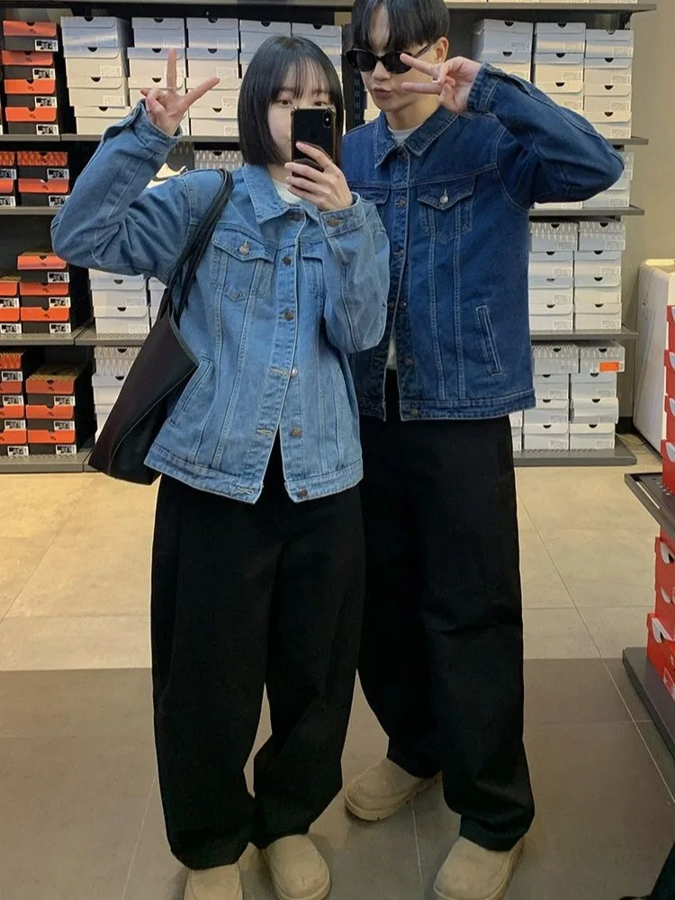 

JLK Simple Loose Deep/Light Versatile Denim Jaet Outerwear Casual Commute Sle Regular Thin Spring Autumn Winter